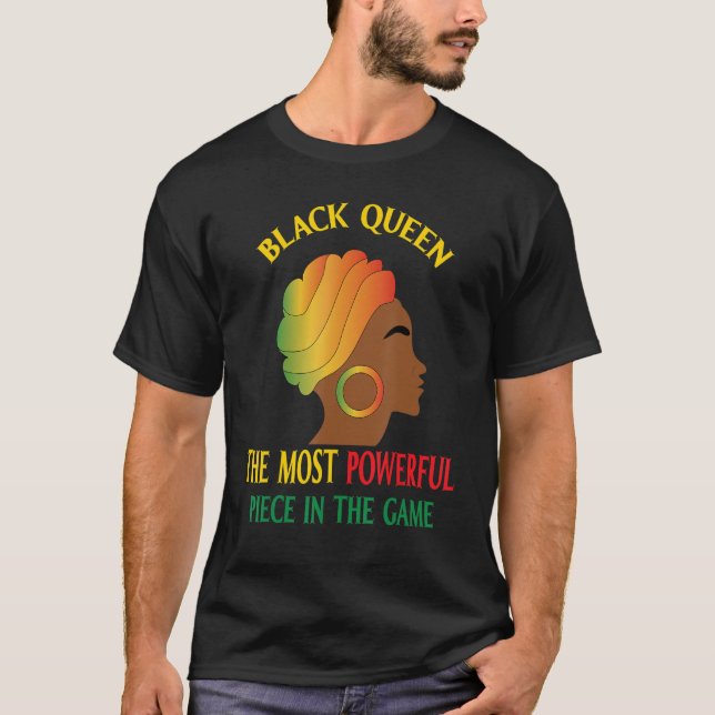 Camiseta Reina negra La pieza más poderosa Historia negra (Anverso)