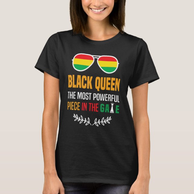 Camiseta Reina negra La pieza más poderosa Historia negra (Anverso)