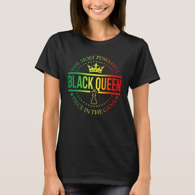 Camiseta Reina negra La pieza más poderosa Historia negra (Anverso)