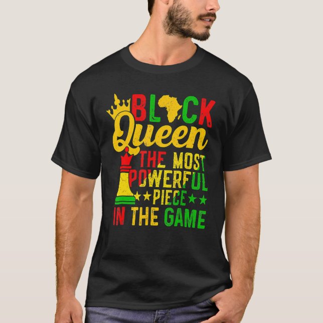 Camiseta Reina negra La pieza más poderosa Historia negra (Anverso)