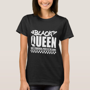 Camiseta Reina Negra Más Poderosa Ajedrez Afroamericana W