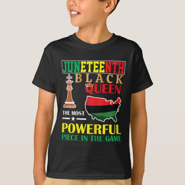 Camiseta Reina negra más poderosa ajedrez J afroamericano (Anverso)