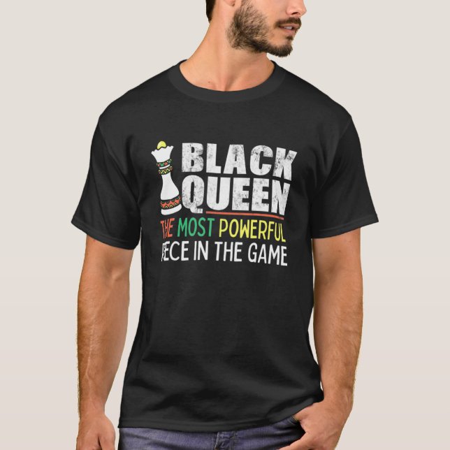 Camiseta Reina negra más poderosa de ajedrez africana (Anverso)