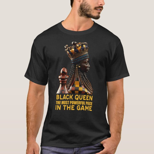 Camiseta Reina negra más poderosa de ajedrez africana (Anverso)