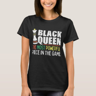 Camiseta Reina negra más poderosa de ajedrez afroamericana