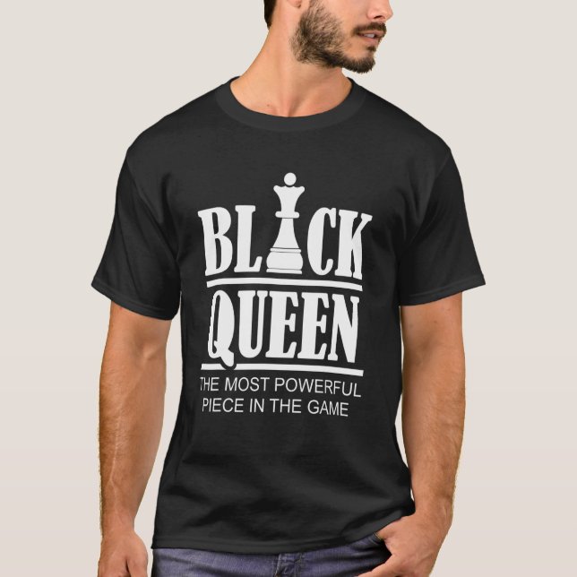 Camiseta Reina negra más poderosa de ajedrez afroamericana (Anverso)
