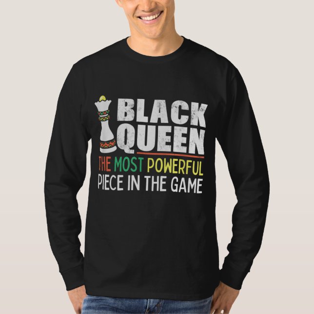 Camiseta Reina negra más poderosa de ajedrez afroamericana (Anverso)