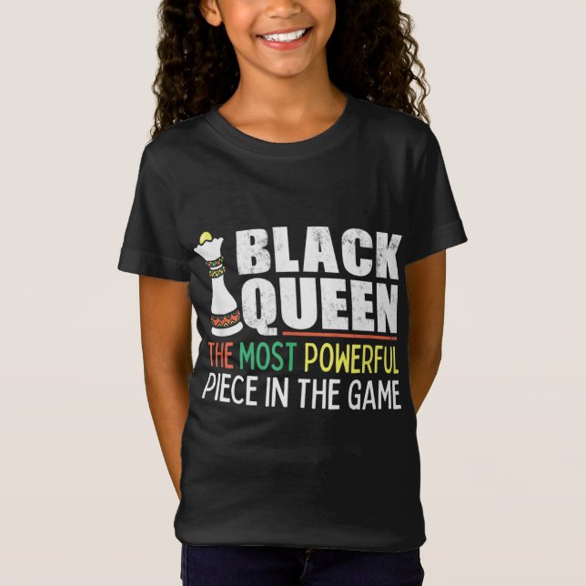 Camiseta Reina negra más poderosa de ajedrez afroamericana (Anverso)
