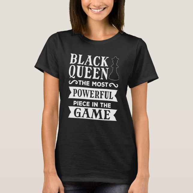 Camiseta Reina negra más poderosa de ajedrez afroamericana (Anverso)