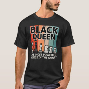 Camiseta Reina negra más poderosa de ajedrez afroamericano 