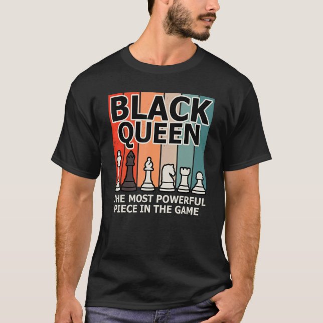 Camiseta Reina negra más poderosa de ajedrez afroamericano  (Anverso)