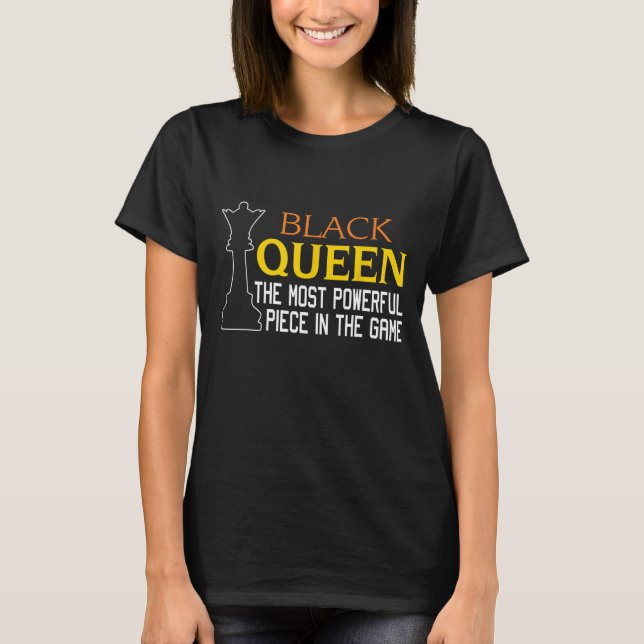 Camiseta REINA NEGRA más poderosa de ajedrez afroamericano  (Anverso)