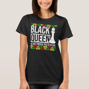 Camiseta Reina negra más poderosa pieza de ajedrez afro ame