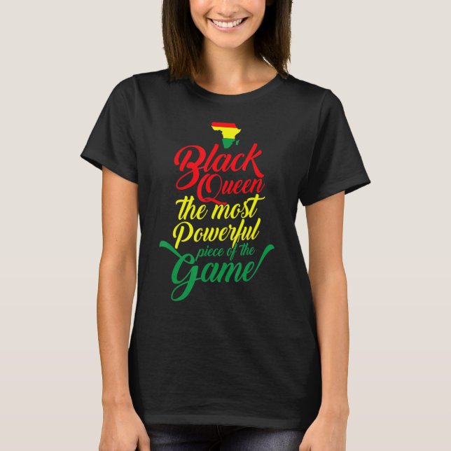 Camiseta Reina negra más poderosa pieza historia negra (Anverso)