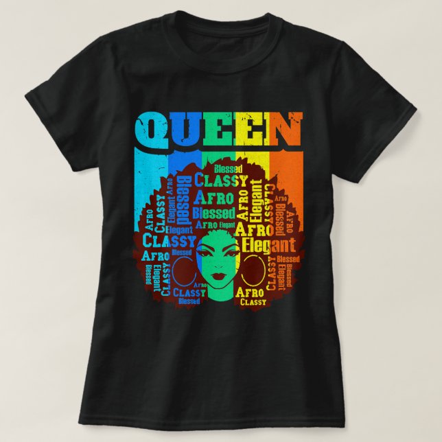 Camiseta Reina negra Melanin Magia Sista Mujer Queens Brown (Diseño del anverso)
