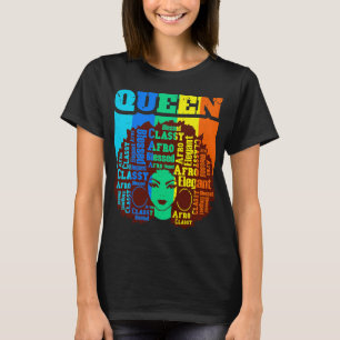 Camiseta Reina negra Melanin Magia Sista Mujer Queens Brown