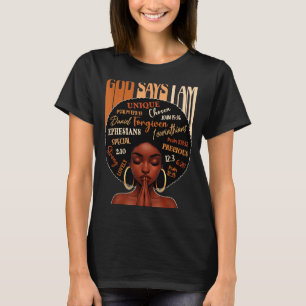 Camiseta Reina Negra Mujer Dios Dice Que Soy Hist Melanina