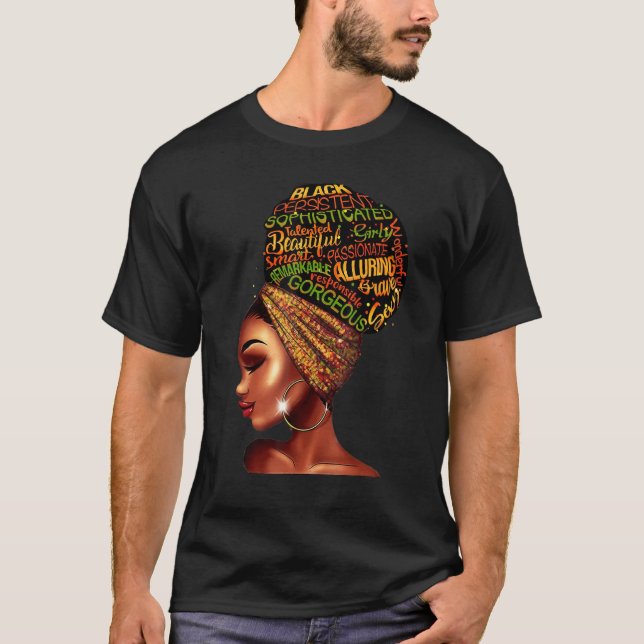Camiseta Reina negra mujer negra afro pelo natural africano (Anverso)