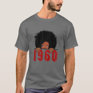 Camiseta Reina Negra Nacida En 1960, 60 Años Aweso