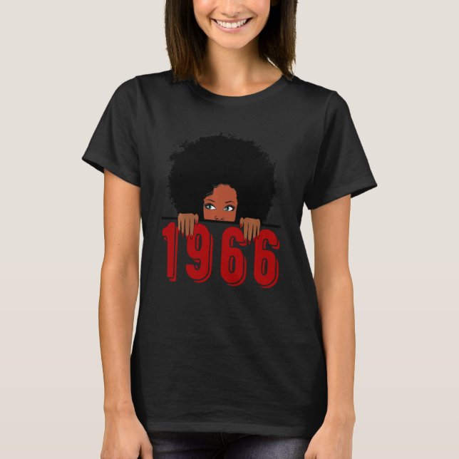 Camiseta Reina negra nacida en 1966 54 años de un maravillo (Anverso)