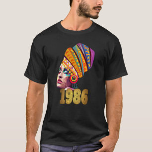 Camiseta Reina negra nacida en 1986 Chica de mujeres negras