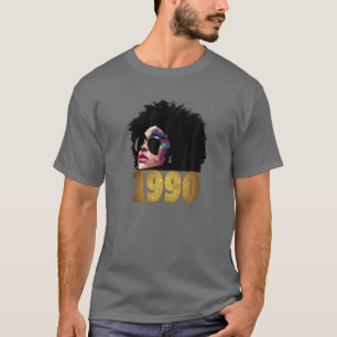 Camiseta Reina negra nacida en 1990 Chica de mujeres negras