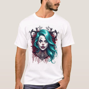Camiseta Reina Payasa de Cabello Cian - Gráfico Chic Espelu