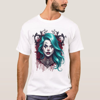 Camiseta Reina Payasa de Cabello Cian - Gráfico Chic Espelu