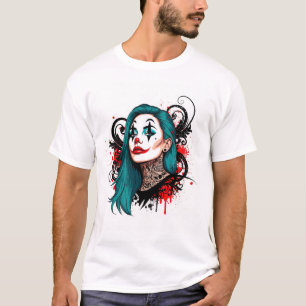 Camiseta Reina Payasa de Cabello Cian - Gráfico Chic Espelu