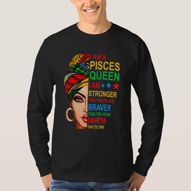 Camiseta Reina Pisces Soy Un Cumpleaños Más Fuerte (Anverso)