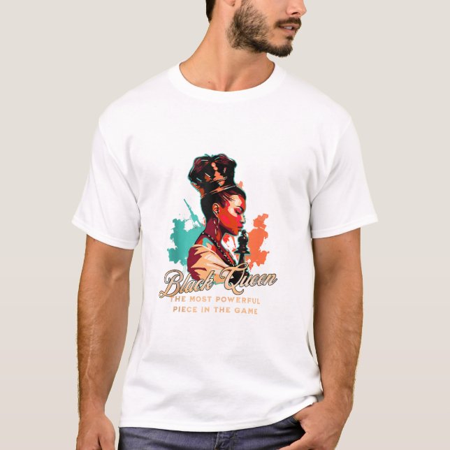 Camiseta Reina poderosa negra (Anverso)