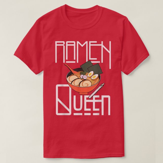 Camiseta Reina Ramen, Kawaii Para Mujeres Chicas Adolescent (Diseño del anverso)