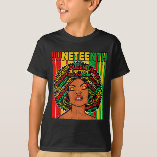 Camiseta Reina retro de Juneteenth melanina afroamericana