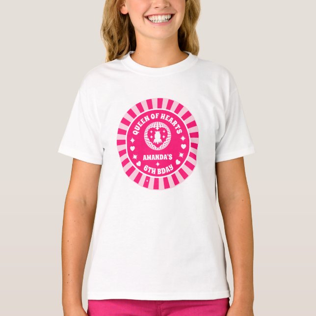 Camiseta Reina Rosa Retro Del Corazón Cumpleaños (Anverso)