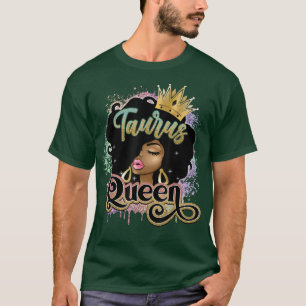 Camiseta Reina Taurus Mujer Negra Afro Cabello Natural Afri