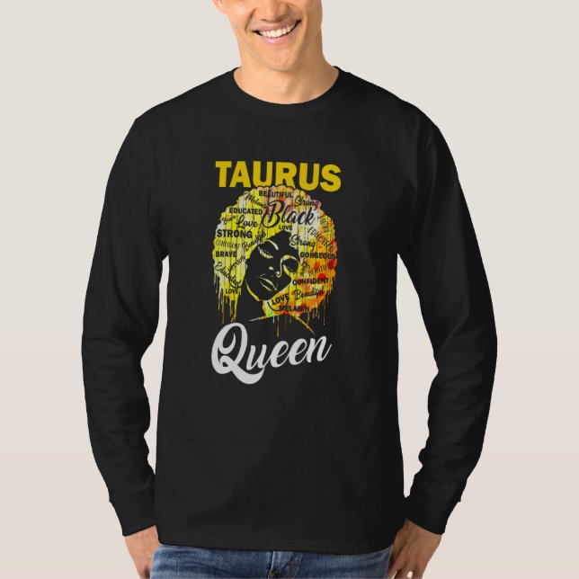 Camiseta Reina Taurus Mujer Negra Afro Cabello Natural Afri (Anverso)