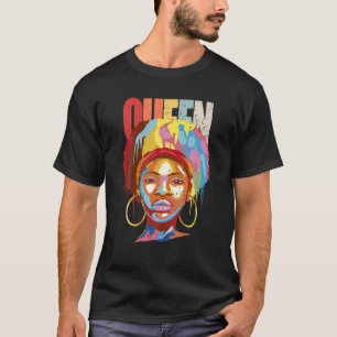 Camiseta Reina Vintage Afroamericana Afro Lady Fuerte Bl