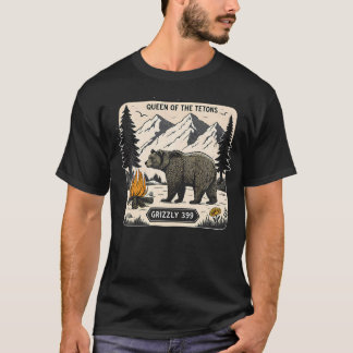 Camiseta Reina Vintage De Los Tetones Grizzly Oso 399 Nació