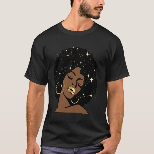 Camiseta Reinas Negras Estrellas Afro Diva Celestial Mujere (Anverso)