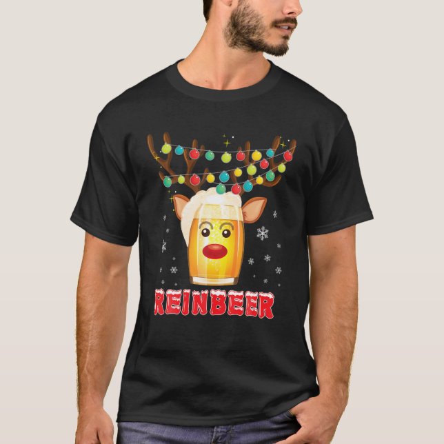 Camiseta Reinbeer Santa Claus Navidades de cerveza reno beb (Anverso)