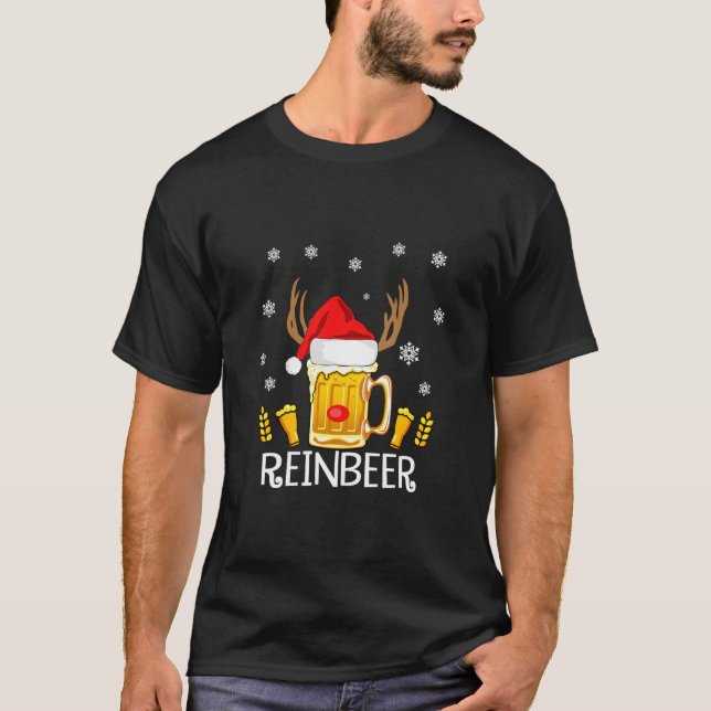 Camiseta Reinbeer Santa Claus Reindeer Beer Classic T-Shirt (Anverso)