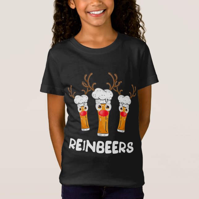 Camiseta Reinbeers Navidades divertidos de cerveza de reno  (Anverso)