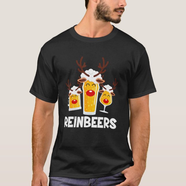 Camiseta Reinbeers Xmas Navidades de cerveza de reno Pajama (Anverso)