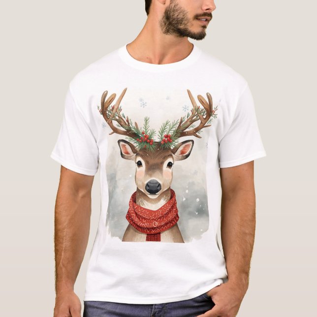 Camiseta Reindeer Christmas T-Shirt For Festive Holiday (Anverso)