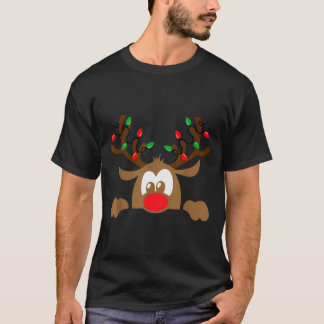 Camiseta Reindeer Face Matching Family Christmas Deer Girl