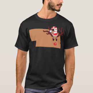 Camiseta Reindeer Face Nebraska Reindeer Head Antlers