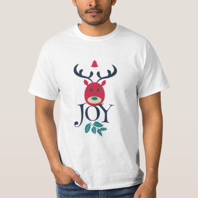 Camiseta Reindeer Joy Holiday T-Shirt (Anverso)