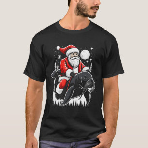 Camiseta Reindeer Manatee Animal Lover Santa Riding Reindee