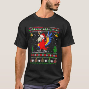 Camiseta Reindeer Santa Hat coincidiendo con Ave Feo Macaw 