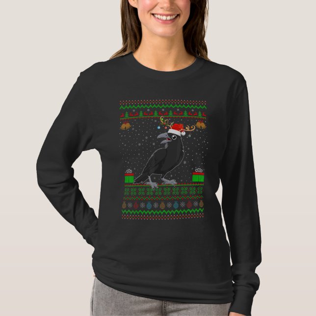 Camiseta Reindeer Santa Hat coincidiendo con Ugly Raven Cro (Anverso)
